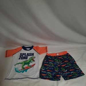 NEW Quad Seven Splash Zone, Dino Surfboard 2 piece Swim top & trunks 4